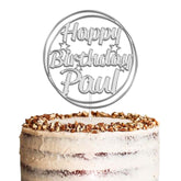 Personalised Happy Birthday Acrylic Cake Topper by KreateSquare | Custom Colour Any Name Premium Mirrored Acrylic Finish